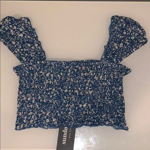 Sundae Muse Blue Floral Top